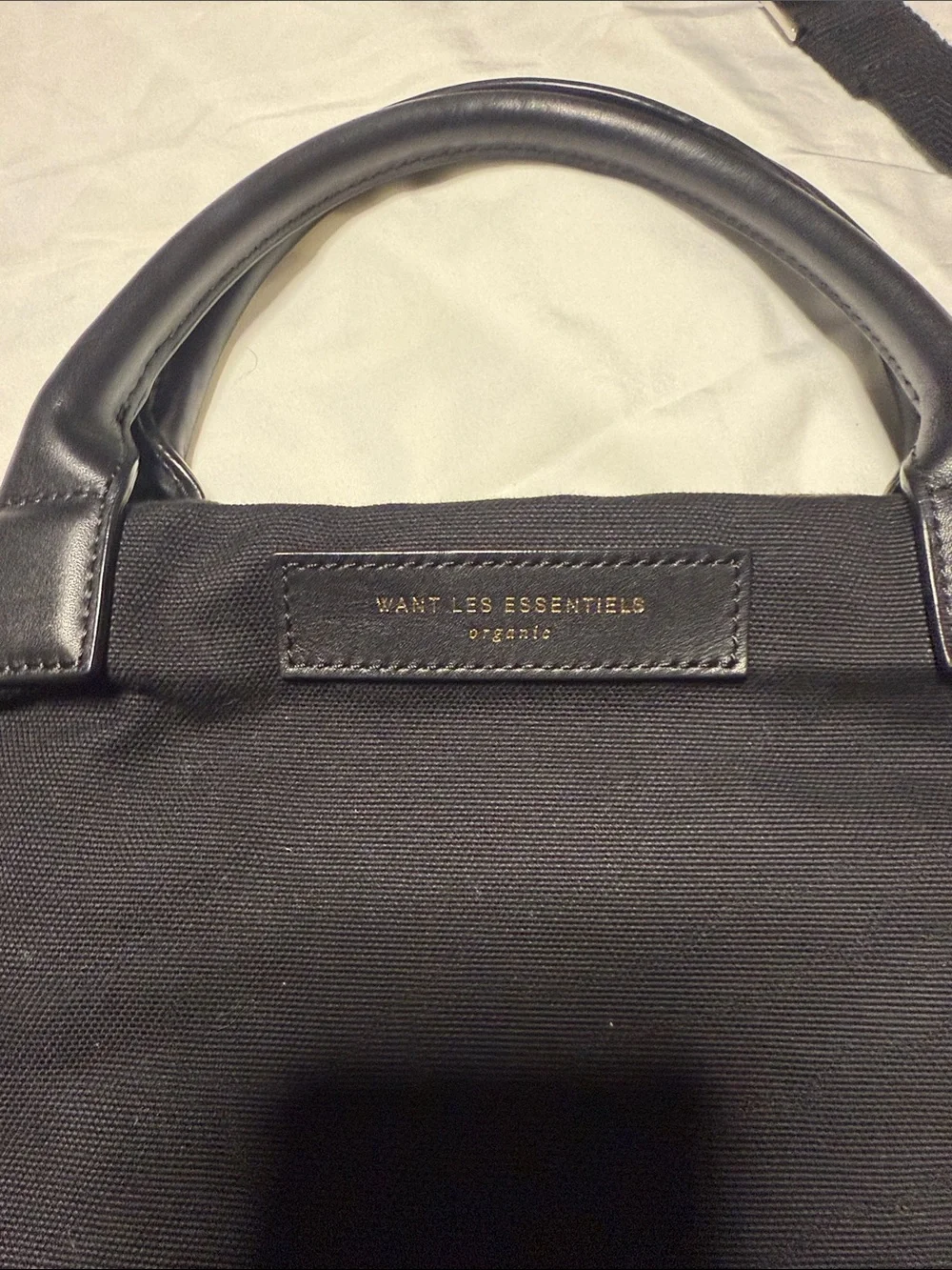 WANT Les Essentiels Black Tote with Leather-Trim Handles